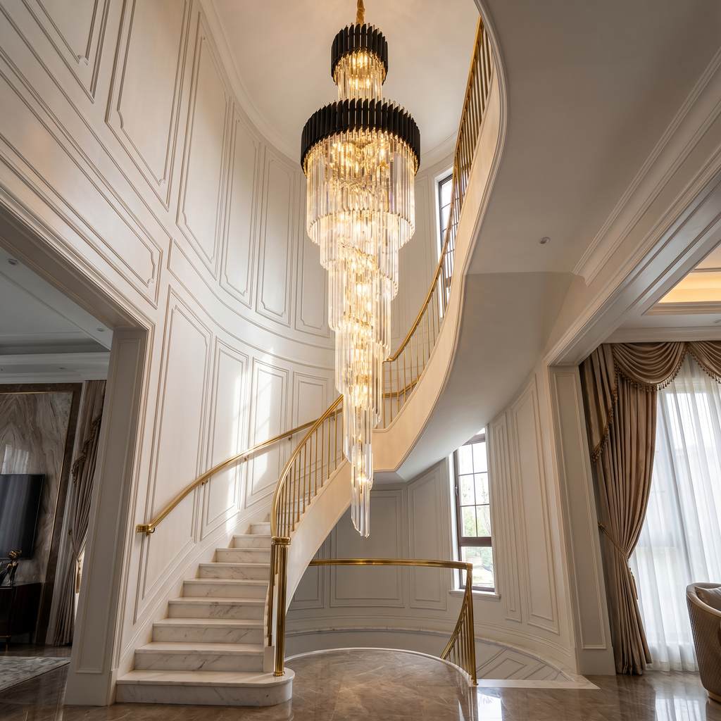 Lustre Cascade Noir & Or
