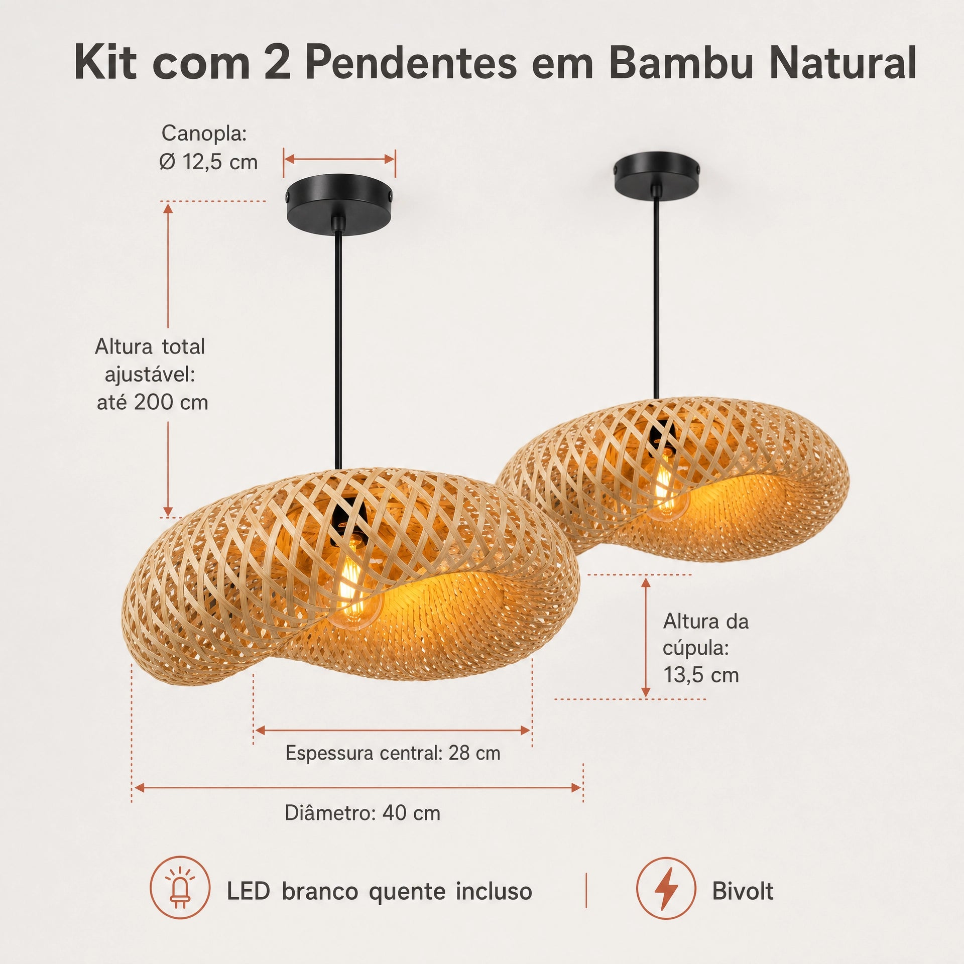 Kit Pendente Bambu Savana