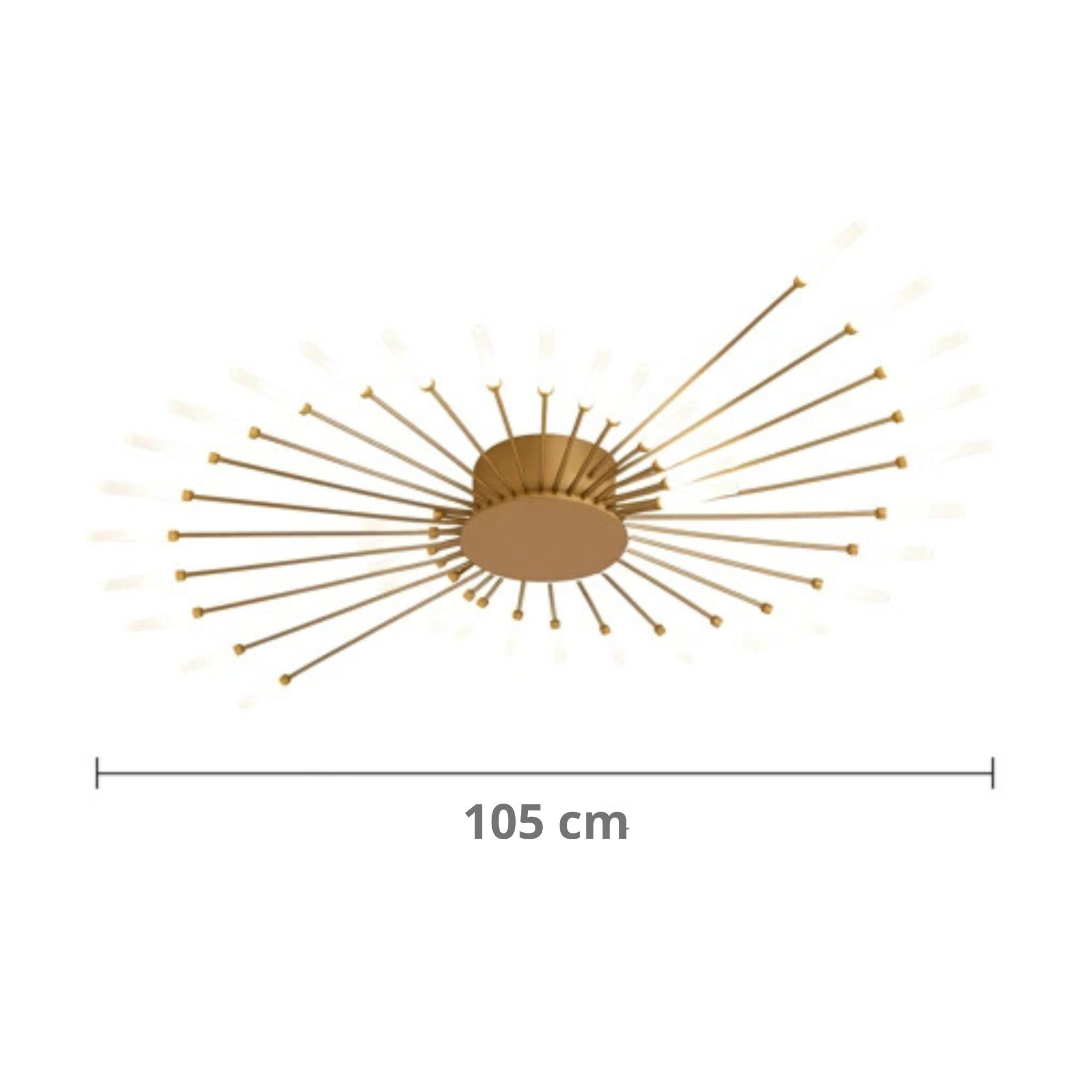 Lustre de Teto Radial Lux LED — Preto ou Dourado (Ø 105 cm)