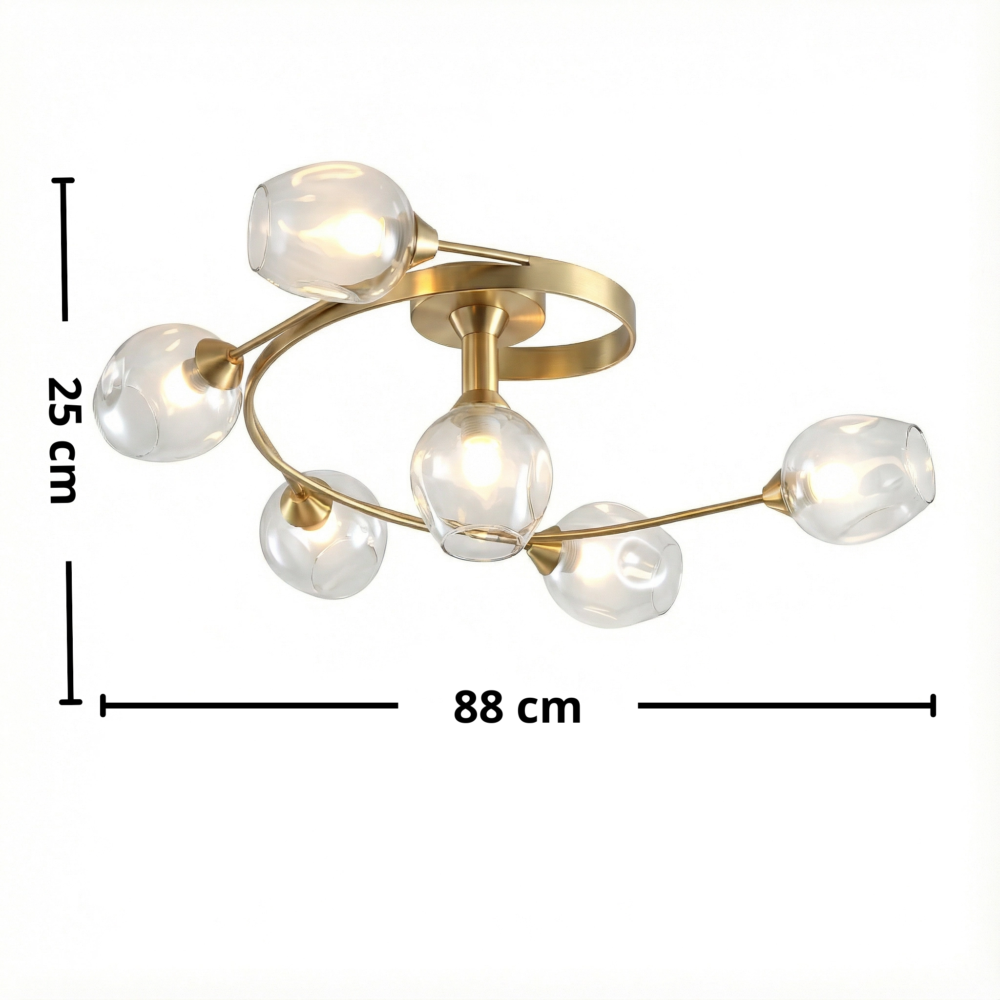 Lustre de Teto Orbe Cristallo — vidro facetado e brilho contemporâneo