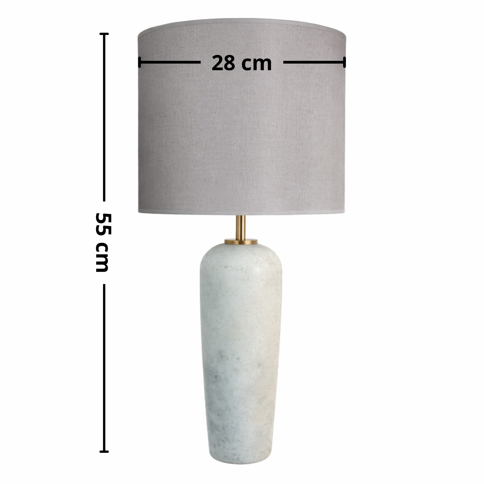 Abajur Cerâmica Aura — Cúpula em Tecido, Soquete E27 (Bivolt)