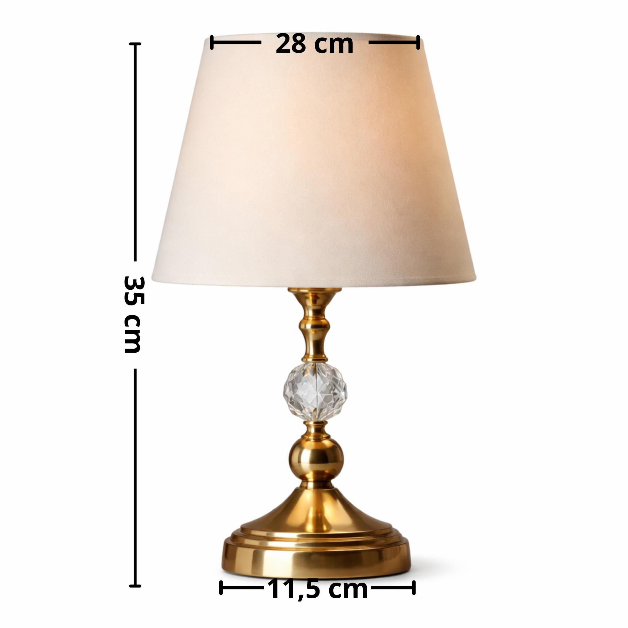 Abajur de Mesa Aura Cristal – Elegância que ilumina