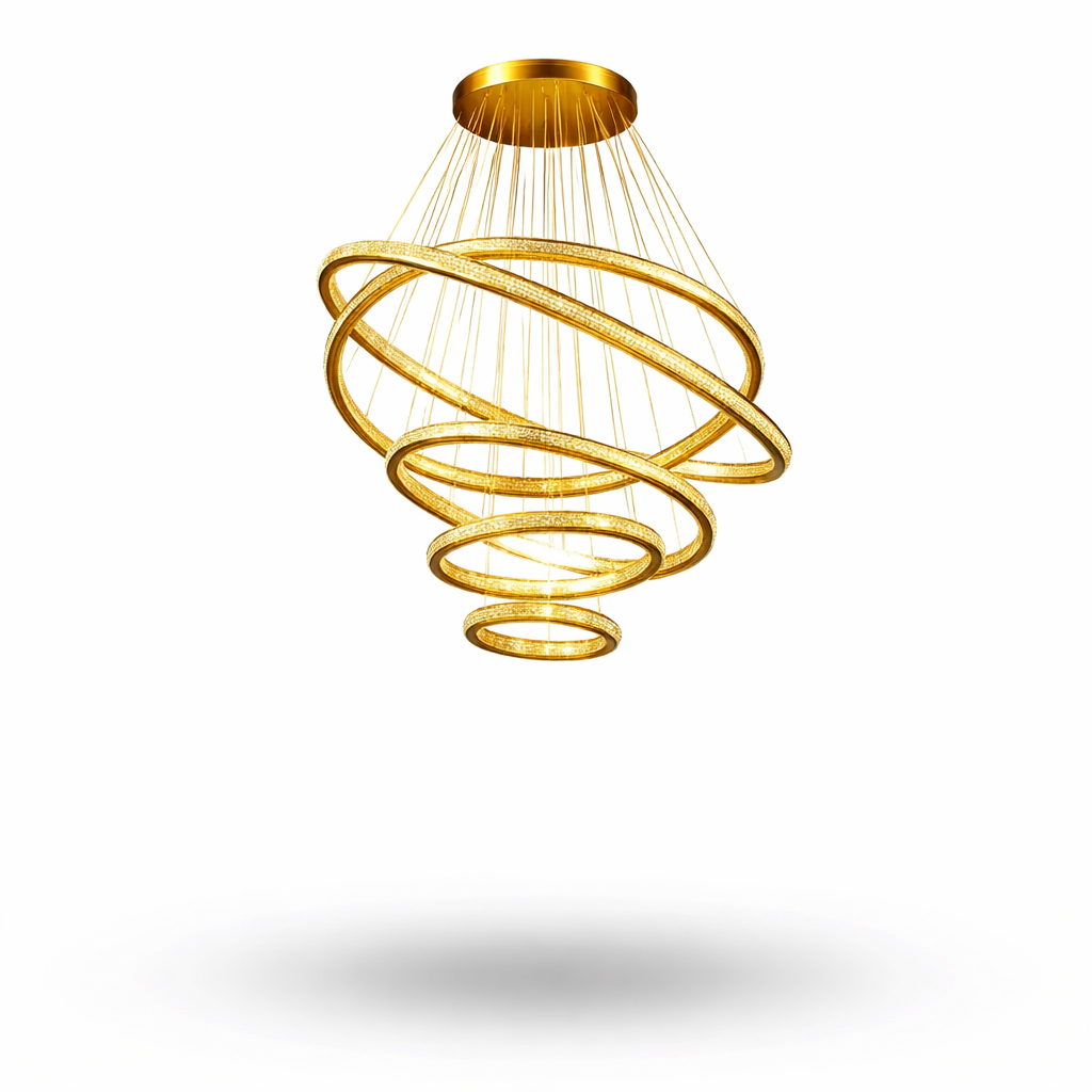 Lustre Pendente Luxo 5 Anéis