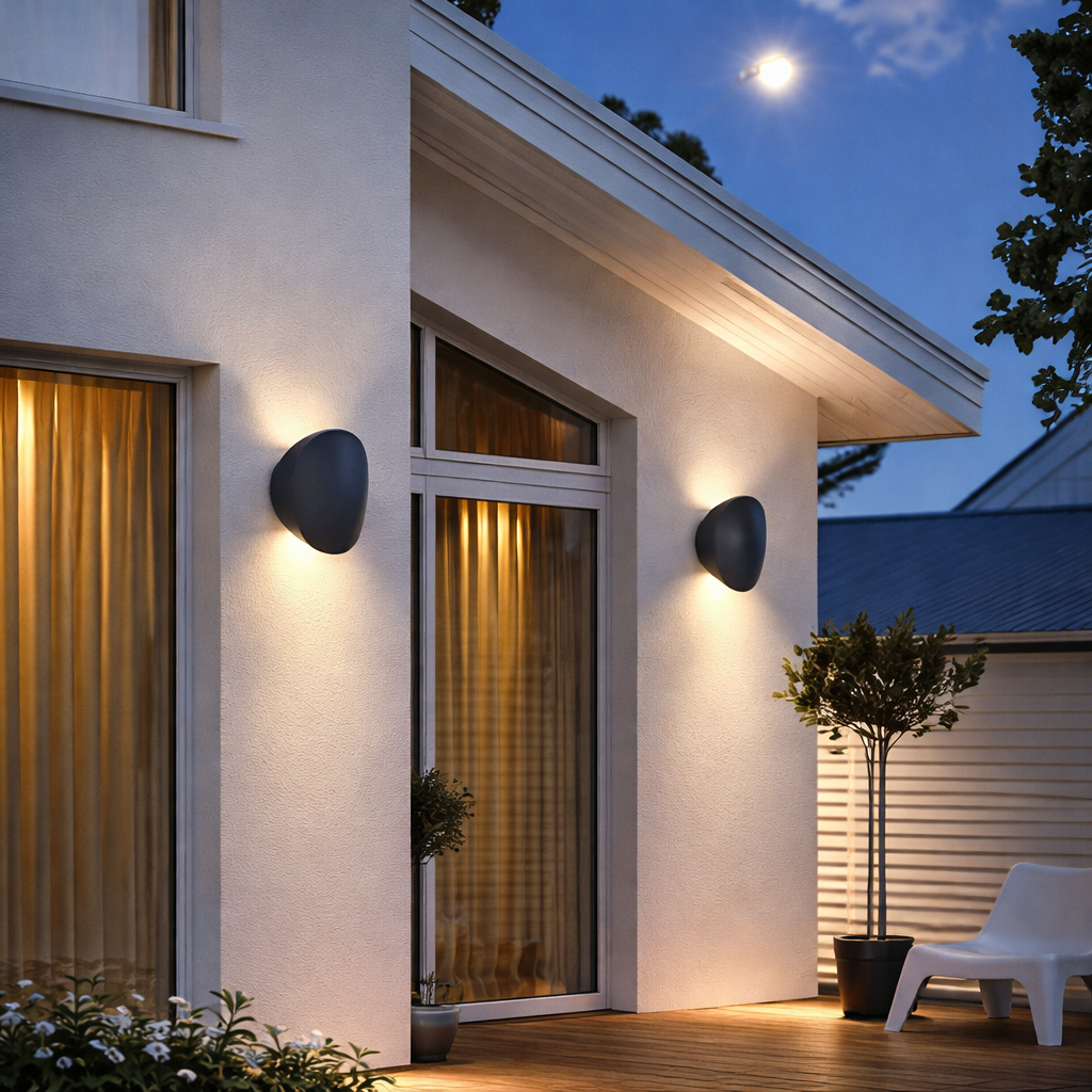 Arandela Lume Pedra — luz indireta com forma orgânica