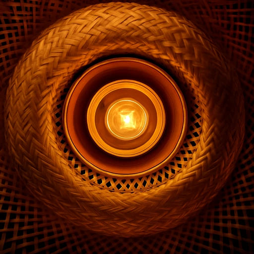 Plafon Bambu Wave — luz orgânica com desenho de sombras