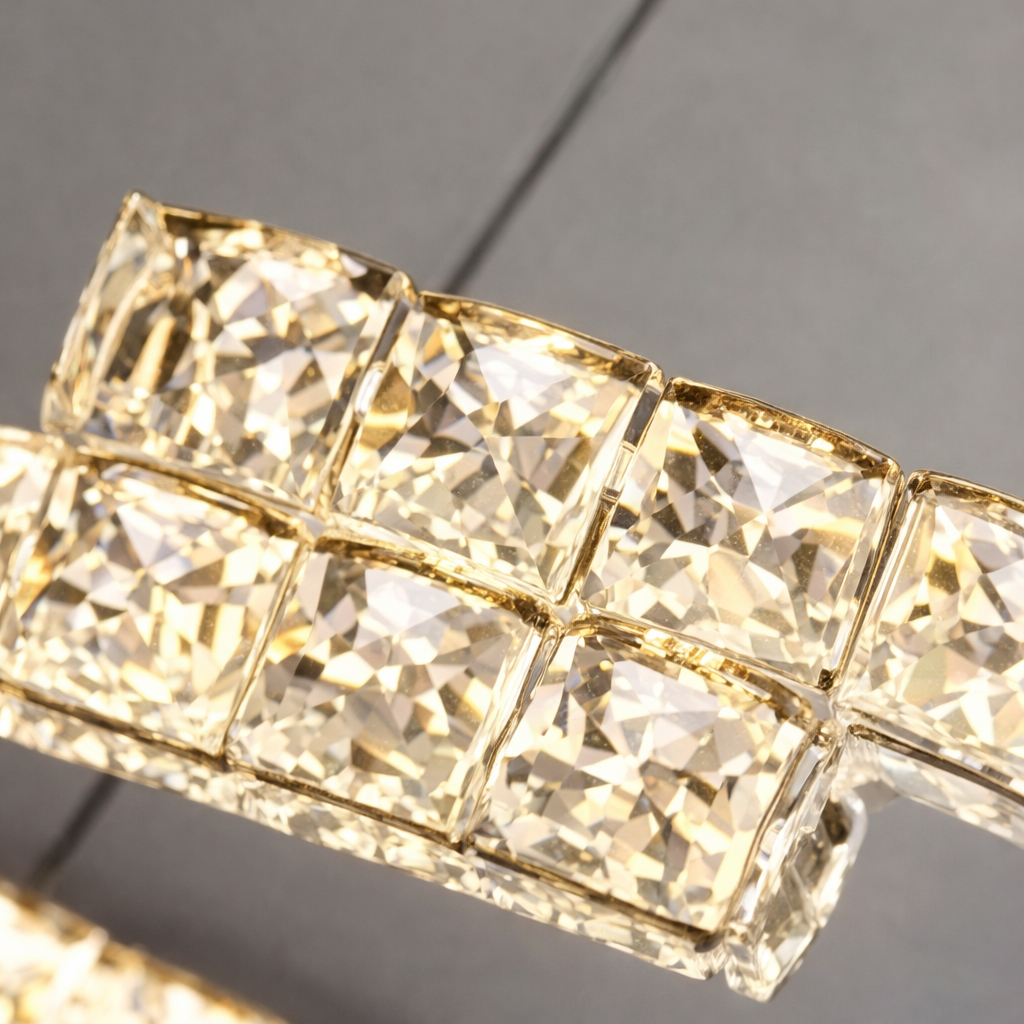 Lustre de Cristal K9 60/40 cm — LED 250W Dimerizável