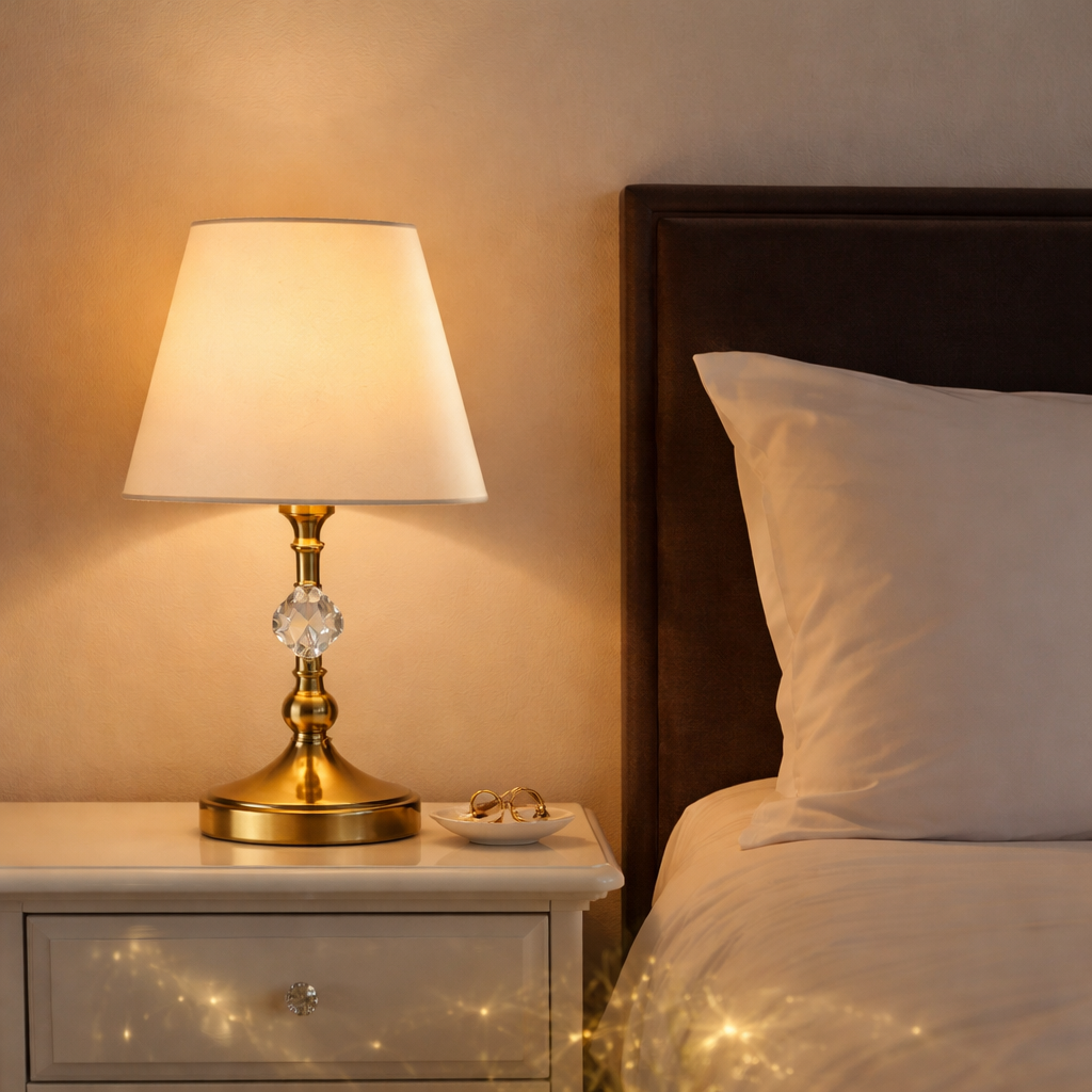 Abajur de Mesa Aura Cristal – Elegância que ilumina
