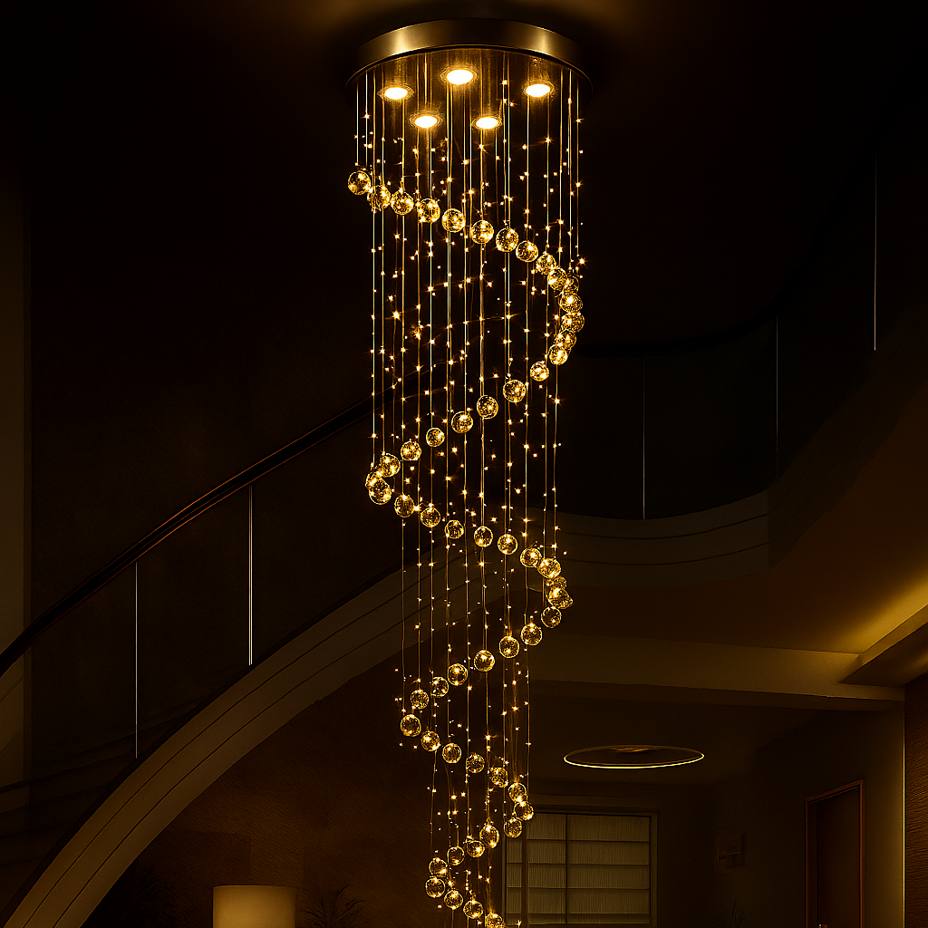 Lustre de Cristal Espiral Aurora