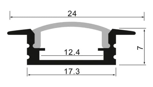 Kit 2 Metros Perfil de LED De Embutir