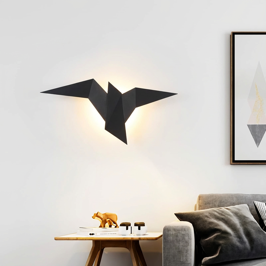 Arandela Origami Áurea — Inox e LED Decorativo