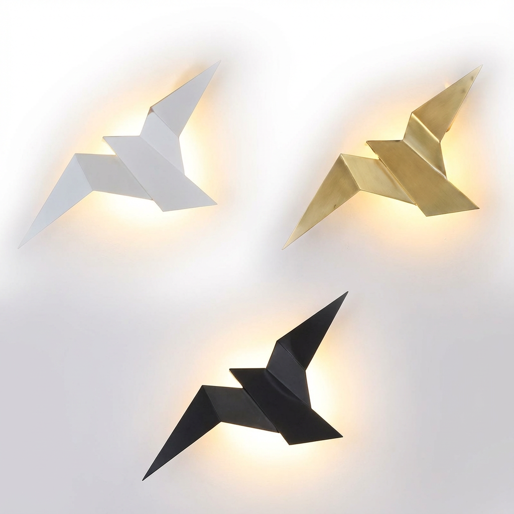 Arandela Origami Áurea — Inox e LED Decorativo