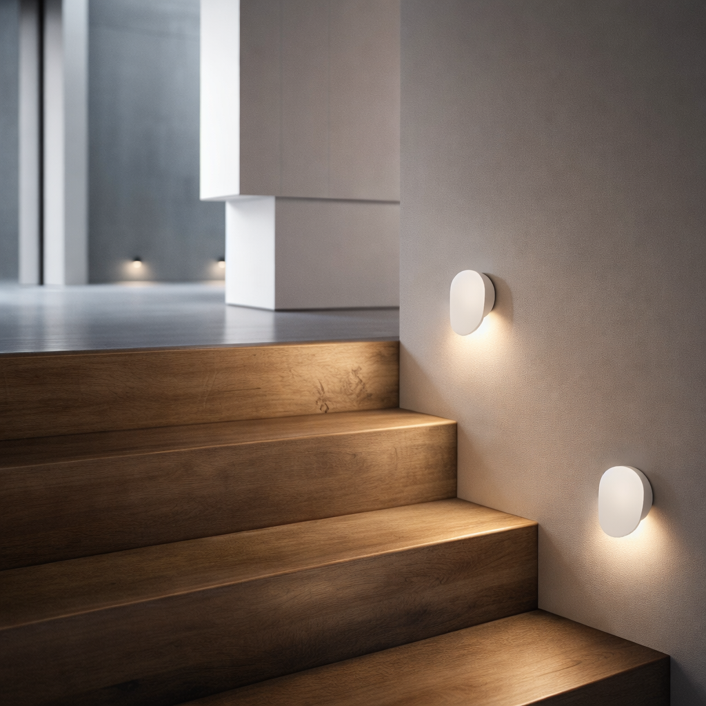 Arandela Lume Pedra — luz indireta com forma orgânica