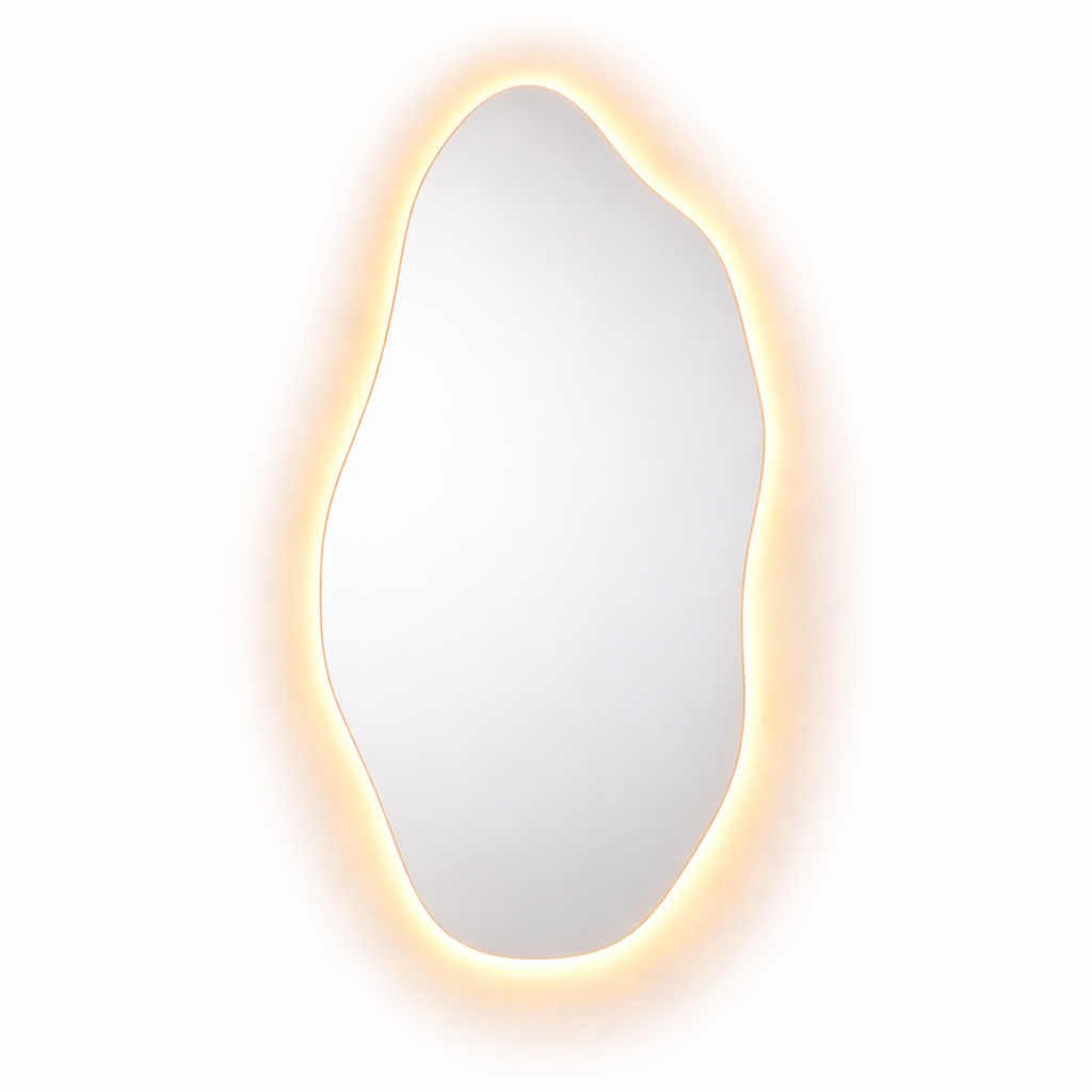 Espelho Flame 170×70 com LED — Formato Orgânico, Borda Lapidada