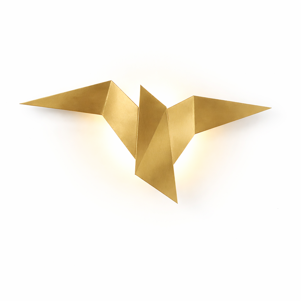 Arandela Origami Áurea — Inox e LED Decorativo