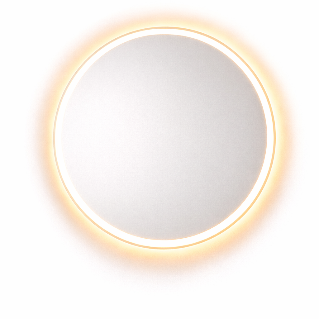 Espelho Redondo Jateado 50×50 cm com LED — 3 Cores, Touch e Bivolt