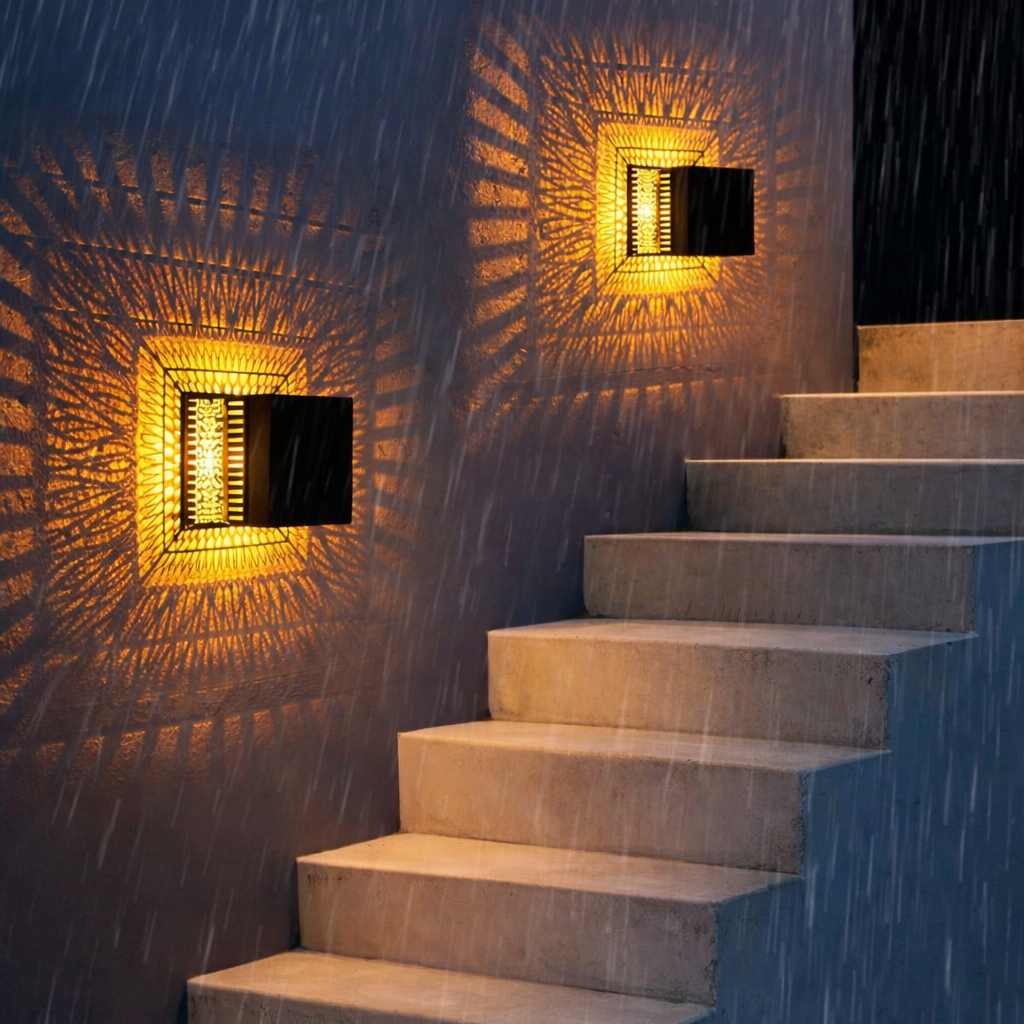 Arandela Mosaico Aurora – Efeito Luz & Sombra, Acendimento Automático
