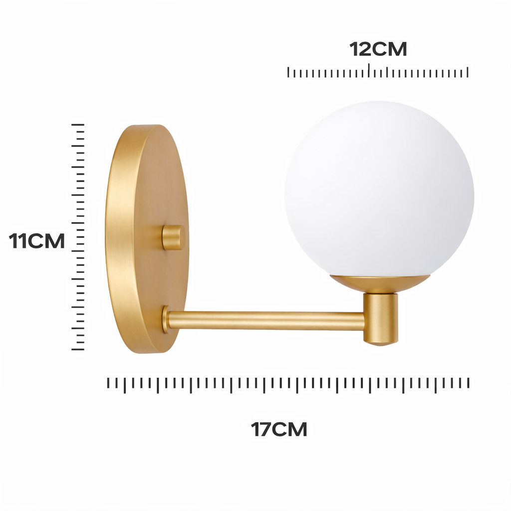 Arandela Orbe Prime — Elegância minimalista com globo de vidro