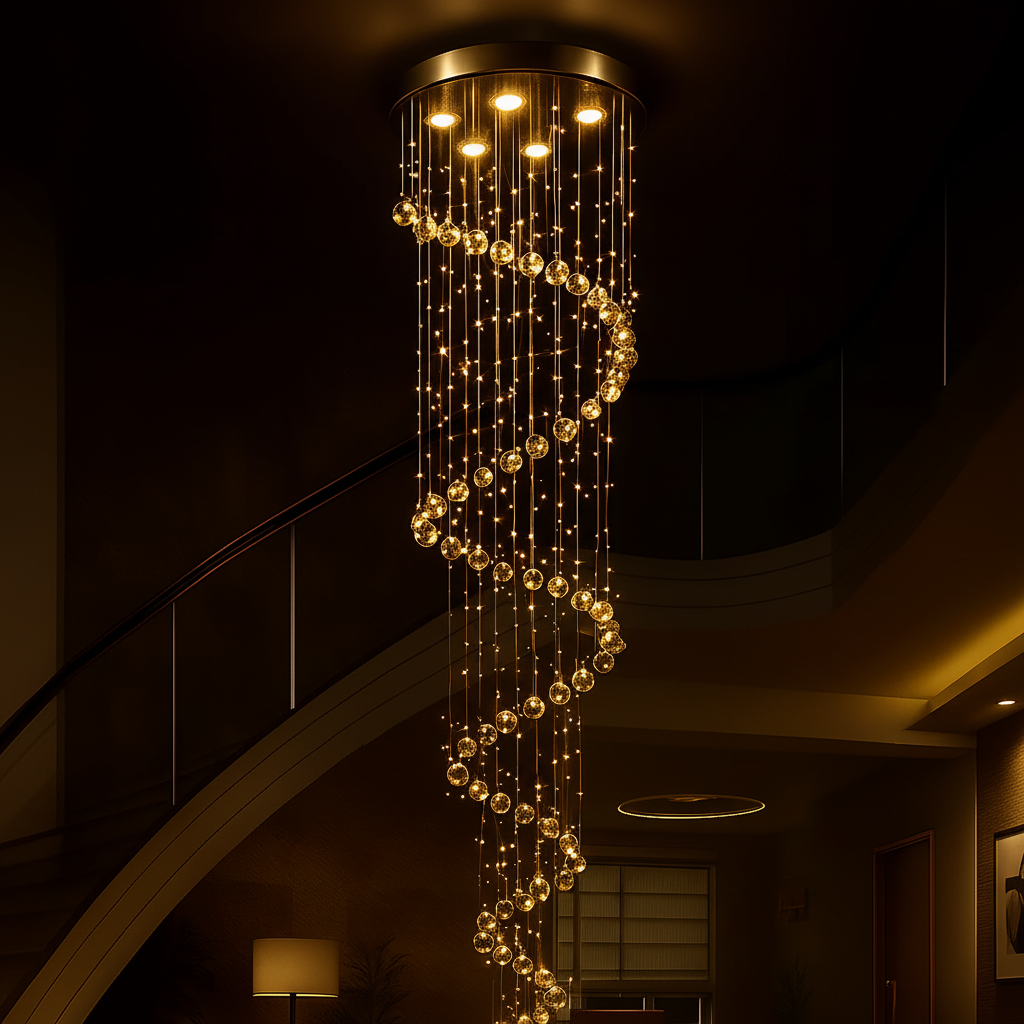 Lustre de Cristal Espiral Aurora