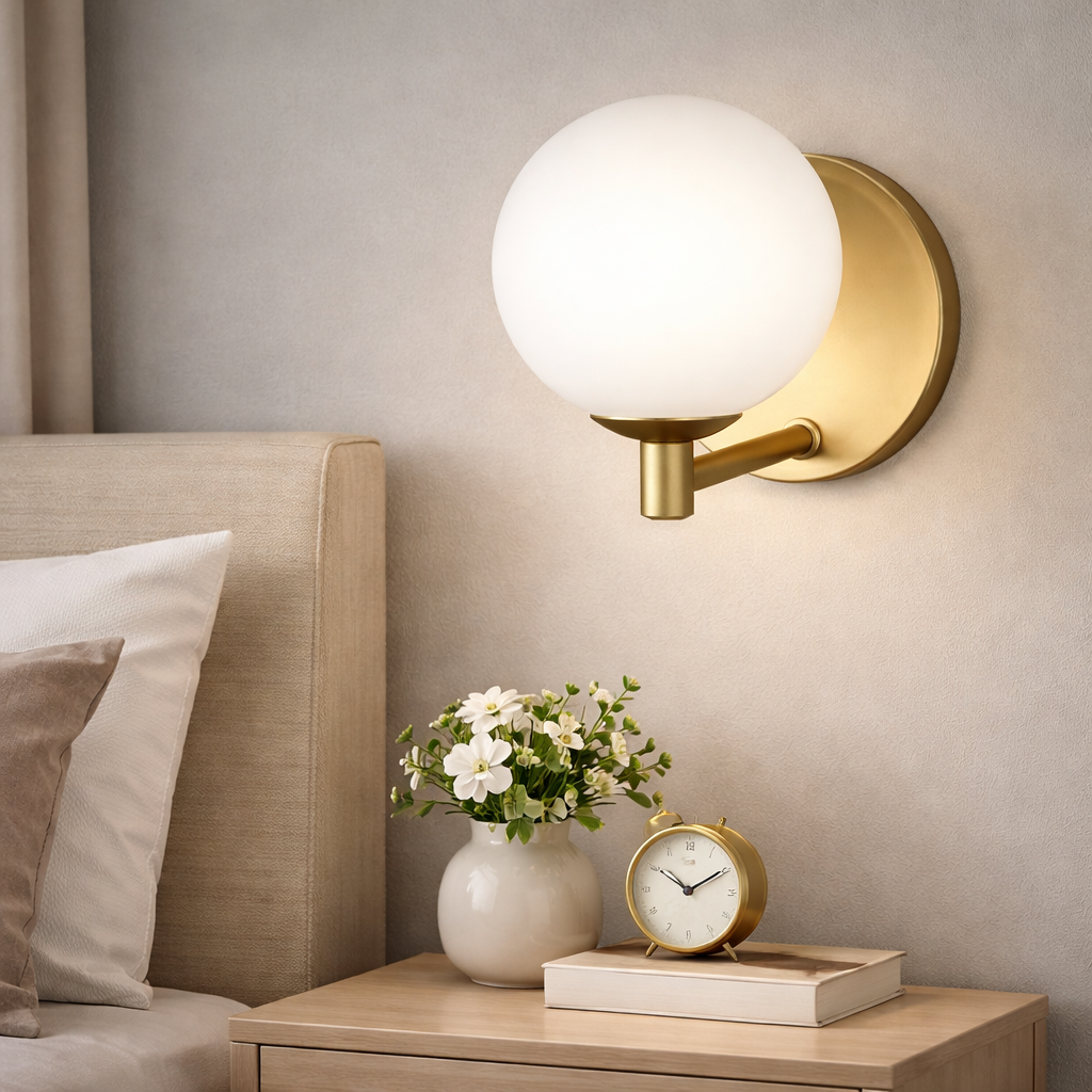 Arandela Orbe Prime — Elegância minimalista com globo de vidro