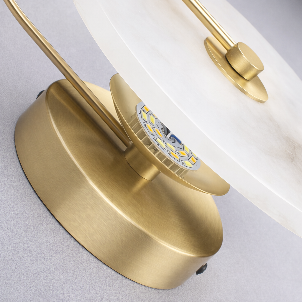 Luminária de Parede em Mármore & Metal Dourado