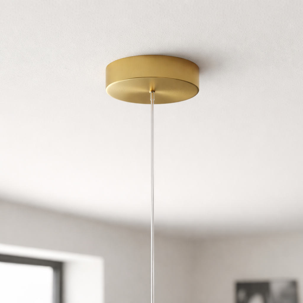 Pendente Elipse Lux — Oval Dourado com LED 18W (3000K) Bivolt