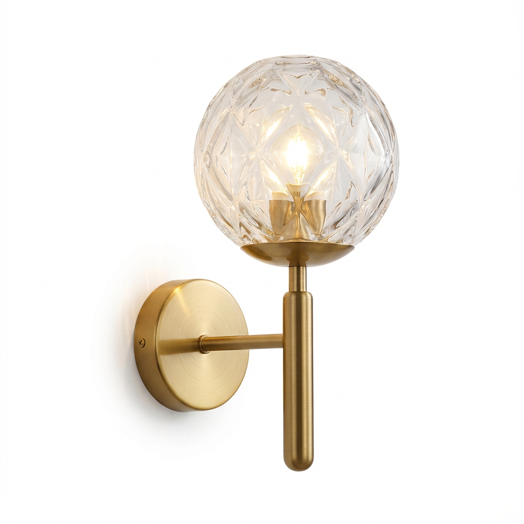 Arandela Orbe — Vidro Opalino e Metal