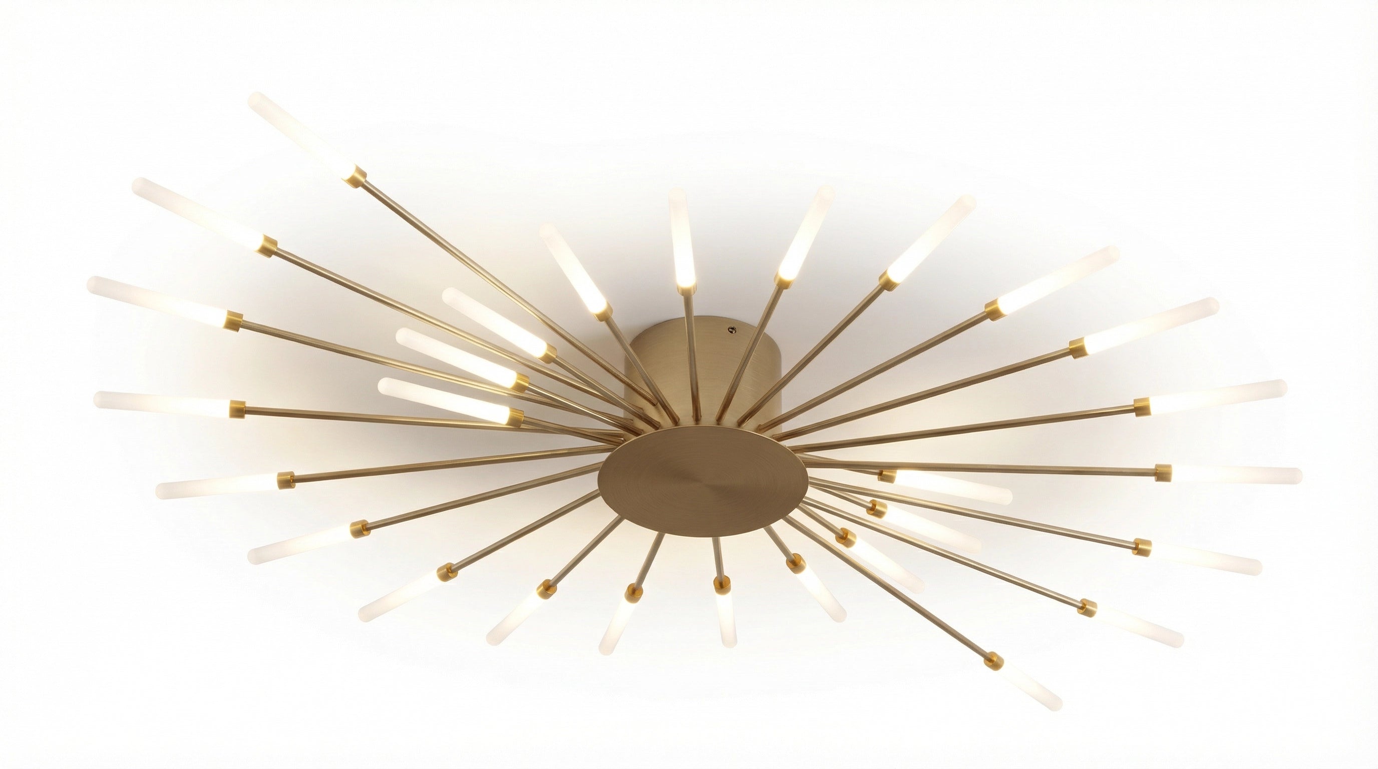 Lustre de Teto Radial Lux LED — Preto ou Dourado (Ø 105 cm)