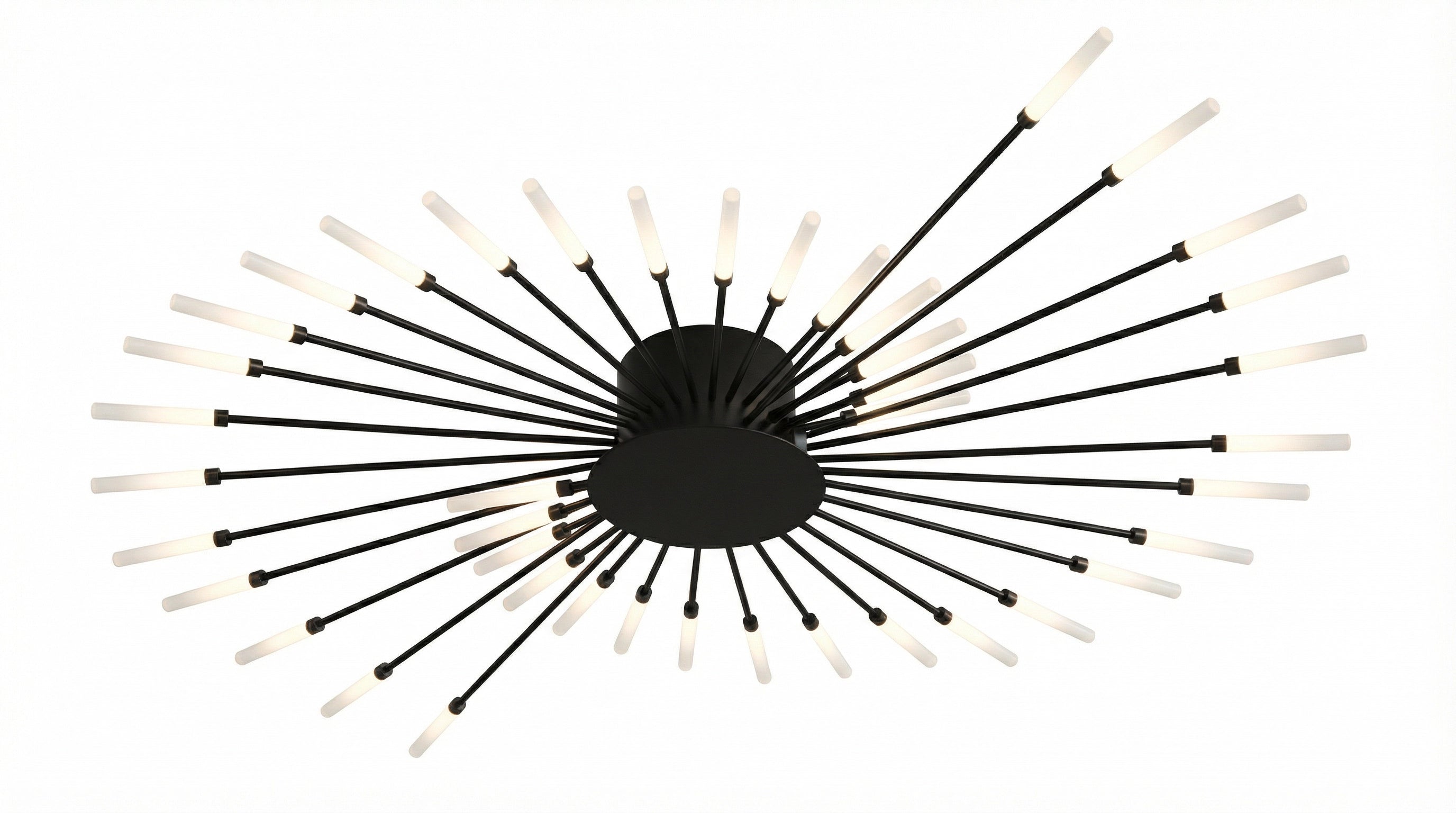 Lustre de Teto Radial Lux LED — Preto ou Dourado (Ø 105 cm)