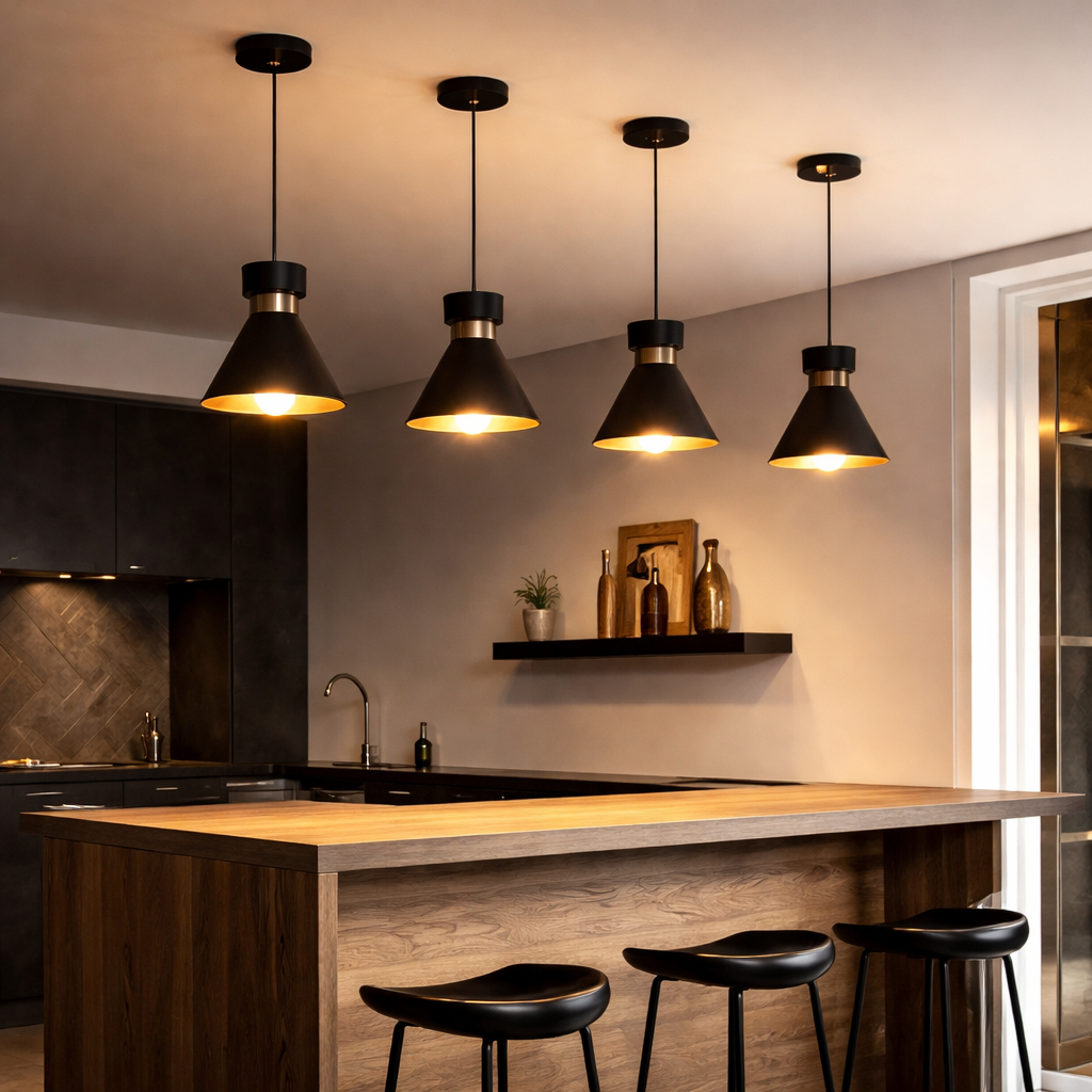 Kit 3× Pendente Mini Berlin 15 cm — Inox, Interior Cobre, E27