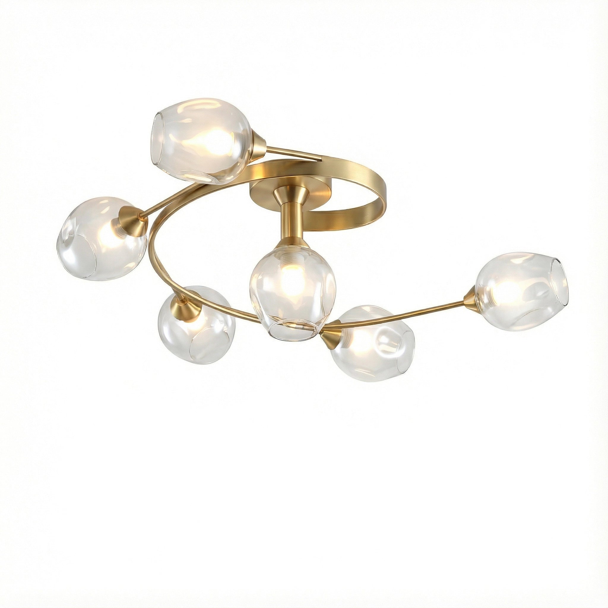 Lustre de Teto Orbe Cristallo — vidro facetado e brilho contemporâneo