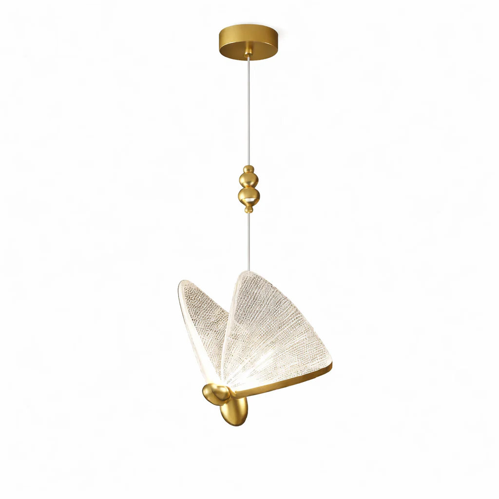 Pendente Borboleta LED Dourado — Elegância leve, luz sob medida