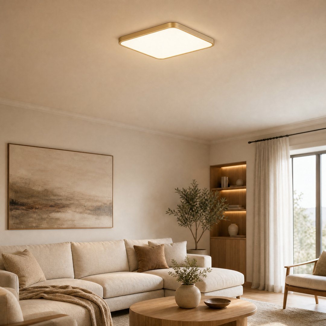 Plafon de Sobrepor Quadrado Solaris Gold