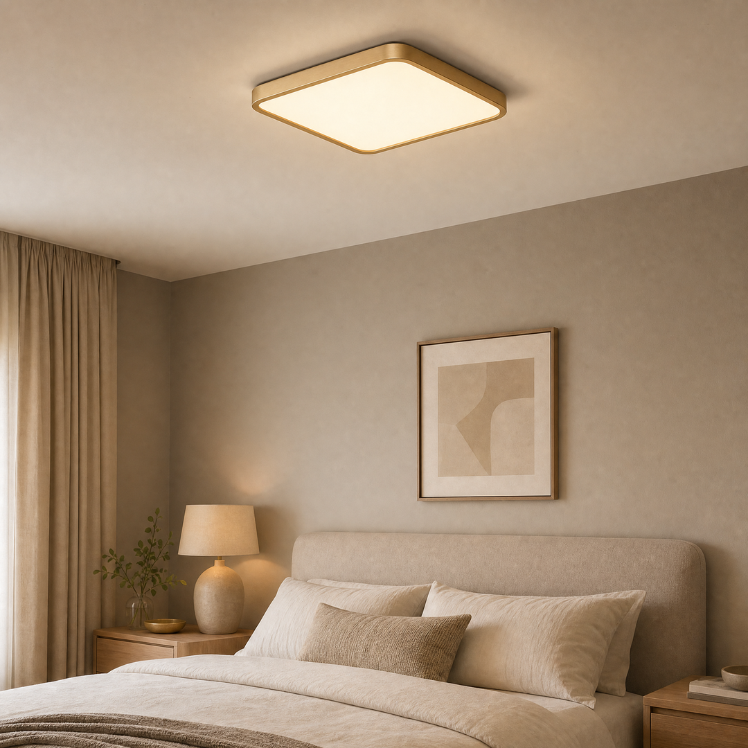Plafon de Sobrepor Quadrado Solaris Gold