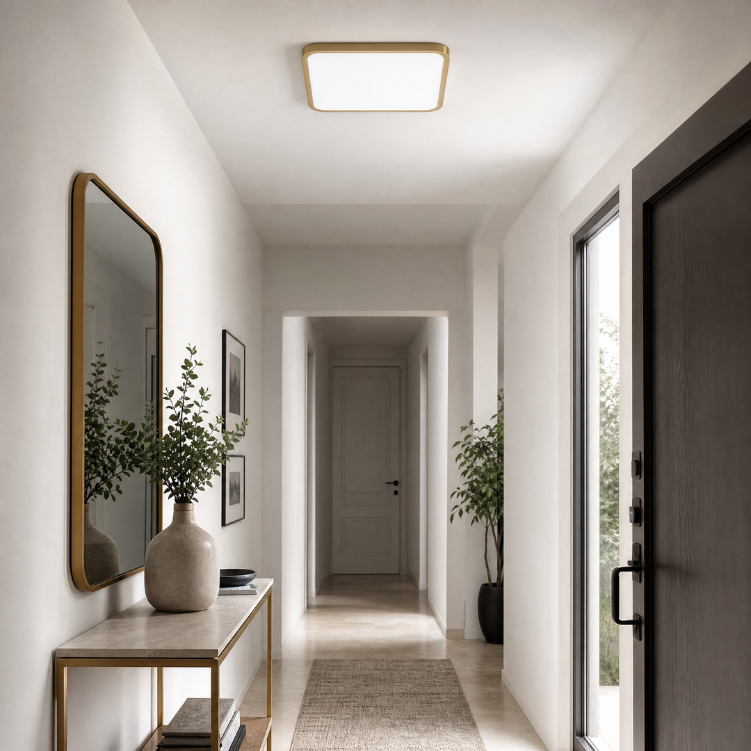 Plafon de Sobrepor Quadrado Solaris Gold