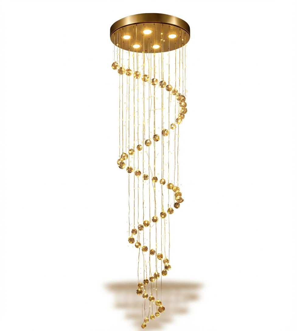 Lustre de Cristal Espiral Aurora